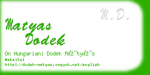 matyas dodek business card
